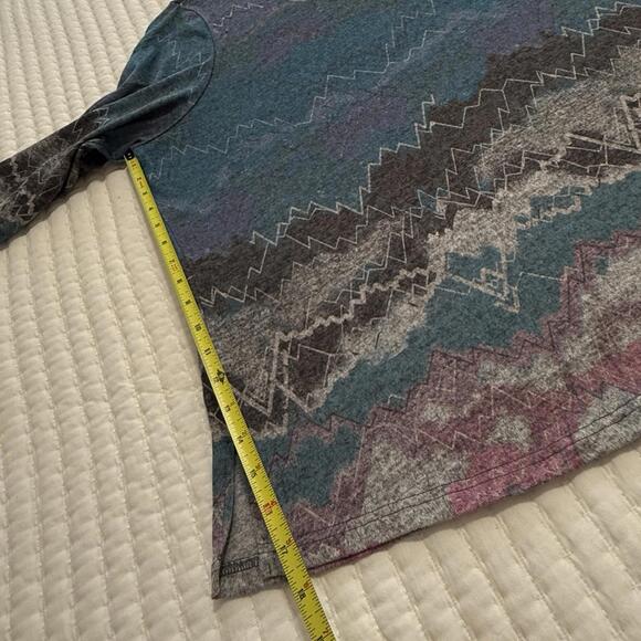 Ali Miles Wearable Art Blue Gray Pink Cozy Knit Shirt Top Sz 3X Women’s - Picture 2 of 12